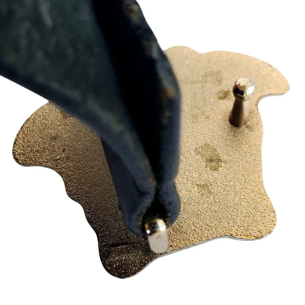 J Lindeberg Stockholm Vintage Leather Black Belt 32 Metal Mercury Buckle M - Picture 3 of 10